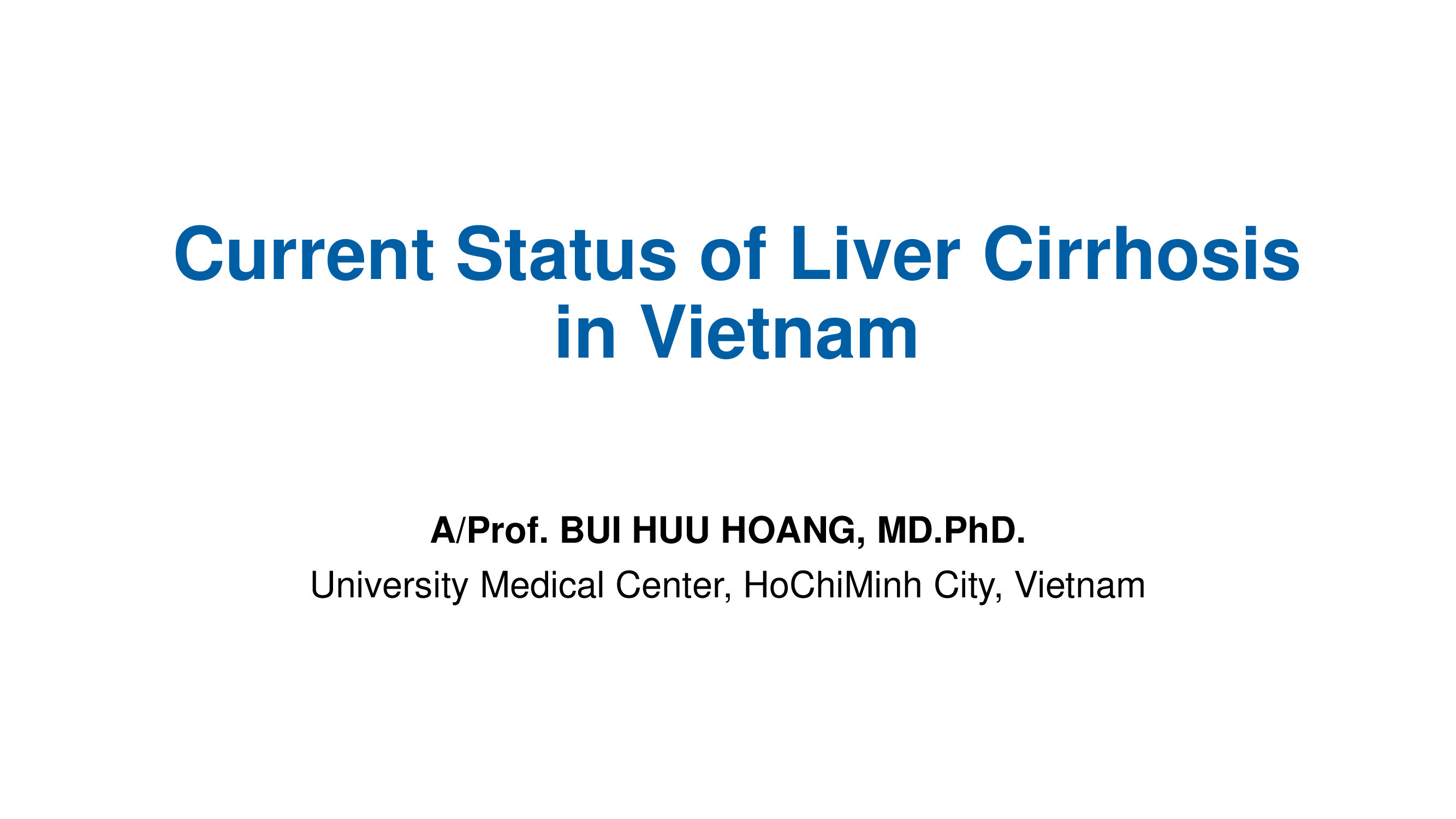 Current Status of Liver Cirrhosis in Vietnam